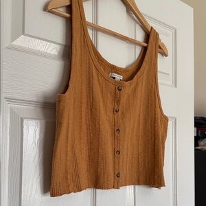 American Eagle Outfitters Button Crop Tank Top